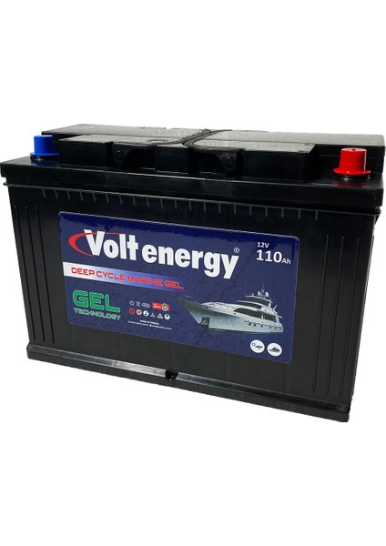 Energy 12 V 110 Amper Deep Cycle Marin Jel Nanocarbon Akü ÜRETİM YILI:(2025)