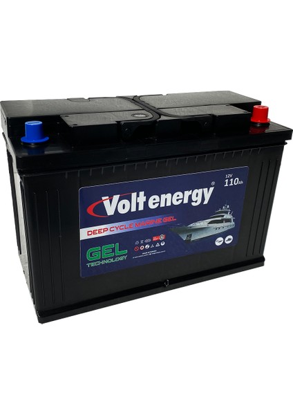 Energy 12 V 110 Amper Deep Cycle Marin Jel Nanocarbon Akü ÜRETİM YILI:(2025)