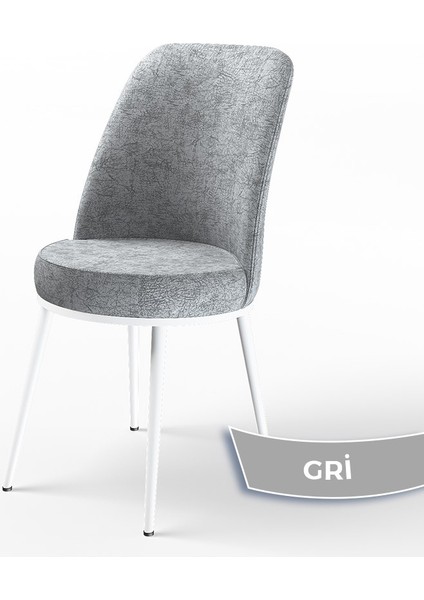 Concept Dexa Serisi Üst Kalite Mutfak Sandalyesi Metal Beyaz Iskeletli 1 Adet Sandalye