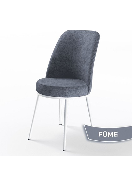 Concept Dexa Serisi Üst Kalite Mutfak Sandalyesi Metal Beyaz Iskeletli 1 Adet Sandalye