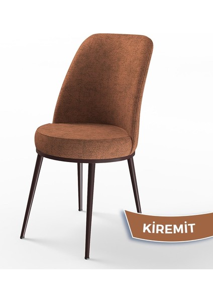 Concept Dexa Serisi Üst Kalite Mutfak Sandalyesi Metal Kahverengi Iskeletli 1 Adet Sandalye