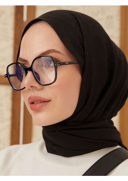 G Desen Pamuk Jakar Şal Siyah