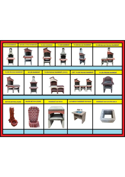 70 Lik Kırmızı Masalı Göcek Model Fırınlı Barbekü
