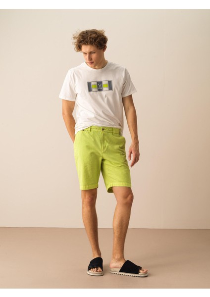 Pamuk Keten Karışımlı Regular Fit Şort