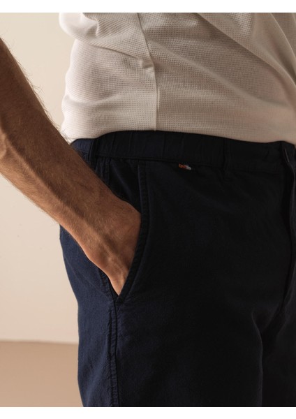Pamuk Keten Karışımlı Regular Fit Şort