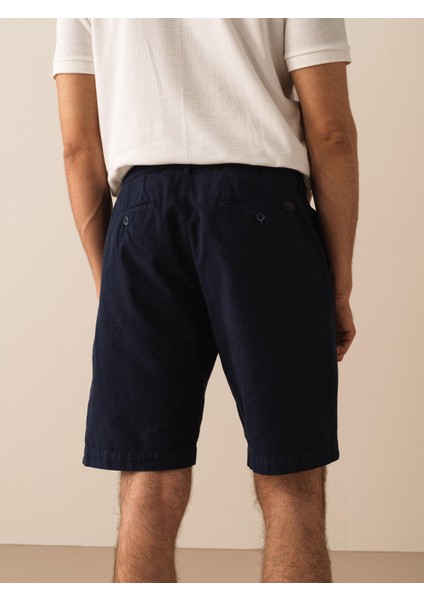 Pamuk Keten Karışımlı Regular Fit Şort