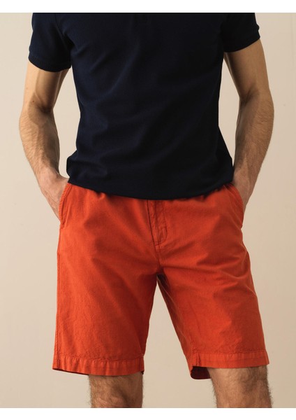 Pamuk Keten Karışımlı Regular Fit Şort
