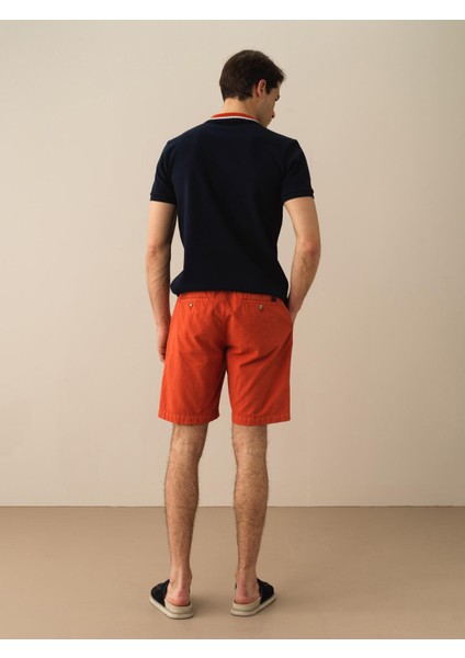 Pamuk Keten Karışımlı Regular Fit Şort