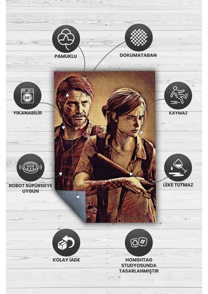 Sonuncumuz Dokuma Tabanlı Yıkanabilir The Last Of Us Gamer Halısı