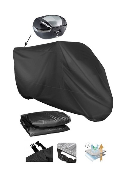 Haojue Hj 150-9 Motosiklet Brandası Motosiklet Örtüsü Arka Çanta Bağlantı Tokalı Siyah