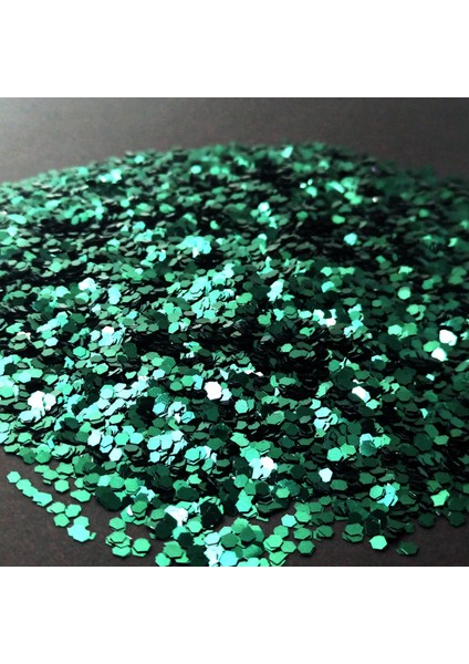 Glitter Altıgen Epoksi Süsleme Pulu Nail Art Makyaj Sim Zümrüt Yeşili 100 gr