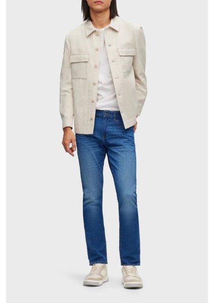 Süper Yumuşak Pamuklu Slim Fit Normal Bel Dar Paça Jeans Erkek Kot Pantolon 50488478 434