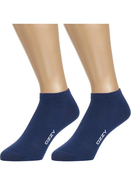 Ozzy Socks 5 Çift Dikişsiz Pamuklu Lacivert Unisex Patik Çorap Yazlık Dayanıklı Topuk ve Burun