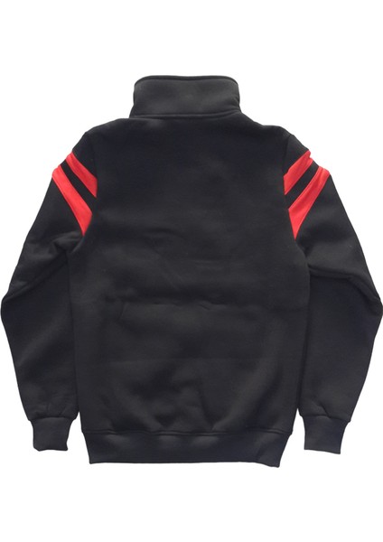 Erkek Siyah Önü Şişme Model Cepli Fermuarlı Hakim Yakalı Bomber Sweat Ceket Ecfh-Audş modelleri