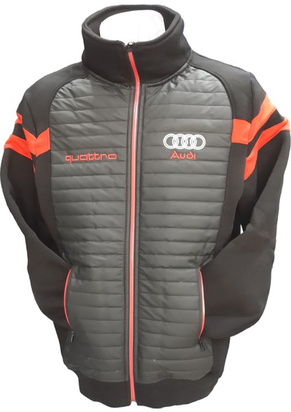 Erkek Siyah Önü Şişme Model Cepli Fermuarlı Hakim Yakalı Bomber Sweat Ceket Ecfh-Audş fırsatları