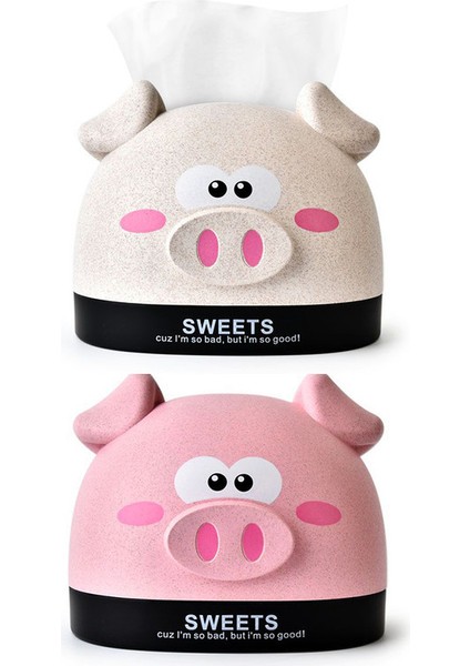 Yaratıcı Domuz Şekilli Mendil Tutucu 2 Adet (Yurt Dışından)