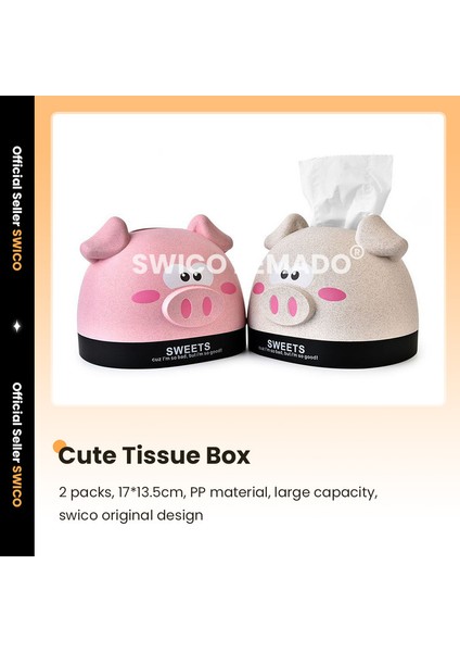 Yaratıcı Domuz Şekilli Mendil Tutucu 2 Adet (Yurt Dışından) fiyatları