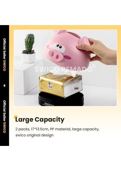 Yaratıcı Domuz Şekilli Mendil Tutucu 2 Adet (Yurt Dışından) modelleri