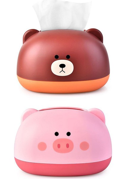 Yaratıcı Hayvan Şekilli Mendil Tutucu 2 Adet (Yurt Dışından)