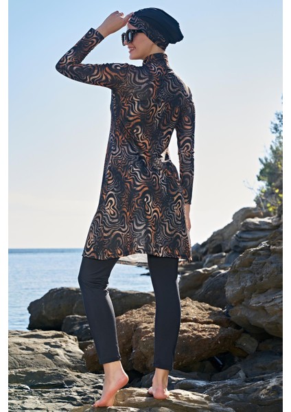 Kadın Uzun Kol Likralı Siyah Tesettür Mayo 2C3T1N21-6 fiyatları