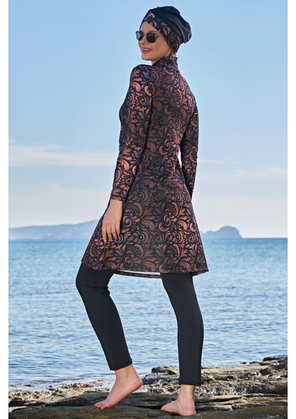 Kadın Uzun Kol Likralı Siyah Tesettür Mayo 2C3T1N21-1 fiyatları