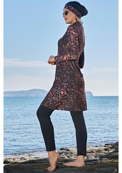 Kadın Uzun Kol Likralı Siyah Tesettür Mayo 2C3T1N21-1 modelleri