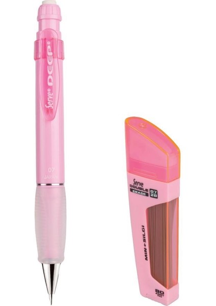 Deep 0.7 mm Mekanik Kurşun Kalem Şeker Pembe - 0.7 mm Uç & Silgi