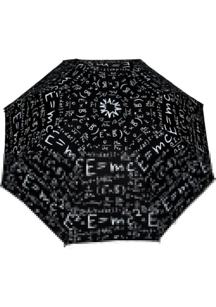 Matematik Formül Desenli Şemsiye Çanta Boy Şemsiye