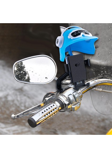 Elektrikli Motosiklet Mavi Dikiz Aynası Için Güneş Sevimli Telefon Klibi ile Bisiklet Telefon Montajı (Yurt Dışından) modelleri