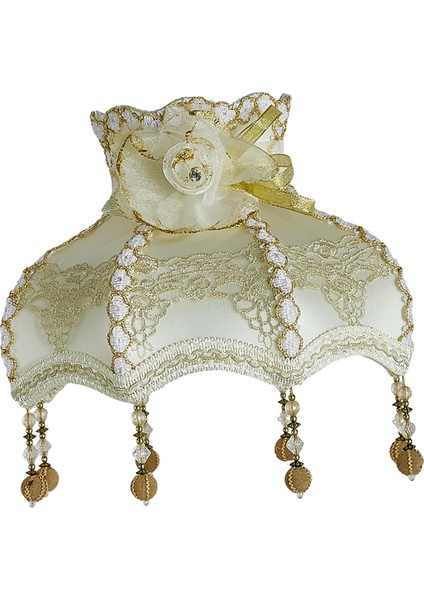 Kolye Işık Gölgesi Için Kumaş Abajur Retro Tarzı Lamba Gölgesi Saçak Stili C 30CM (Yurt Dışından)