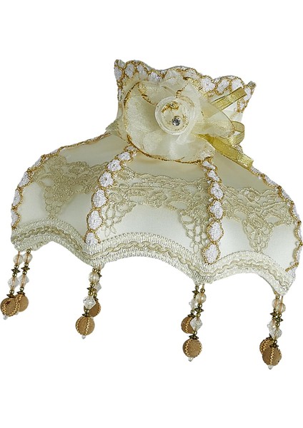 Kolye Işık Gölgesi Için Kumaş Abajur Retro Tarzı Lamba Gölgesi Saçak Stili C 30CM (Yurt Dışından)