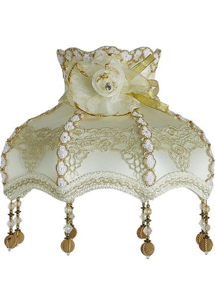 Kolye Işık Gölgesi Için Kumaş Abajur Retro Tarzı Lamba Gölgesi Saçak Stili C 30CM (Yurt Dışından)