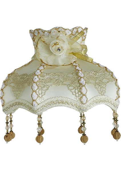 Kolye Işık Gölgesi Için Kumaş Abajur Retro Tarzı Lamba Gölgesi Saçak Stili C 30CM (Yurt Dışından)