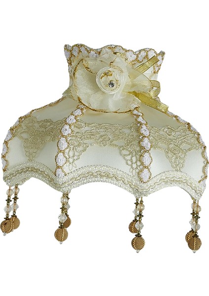 Kolye Işık Gölgesi Için Kumaş Abajur Retro Tarzı Lamba Gölgesi Saçak Stili C 30CM (Yurt Dışından)