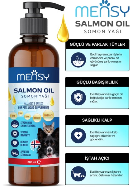 Kedi ve Köpekler Için Somon Yağı 200ML fiyatları
