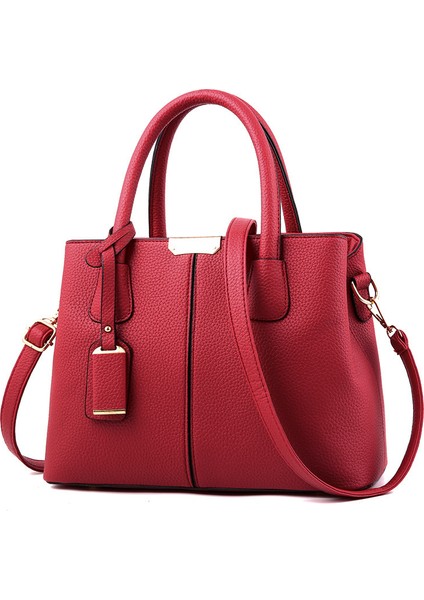 Yeni High-End Trend Moda Avrupa ve Amerikan Kadın Çantası Lychee Desen Bayan Çantası Tek Omuz Çapraz Çanta (Yurt Dışından)