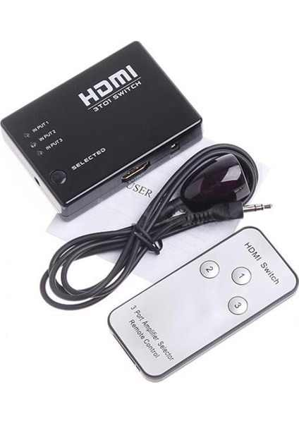 3 Port HDMI Switch Çoklayıcı Çoğaltıcı Kumandalı