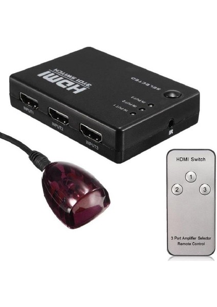 3 Port HDMI Switch Çoklayıcı Çoğaltıcı Kumandalı fırsatları