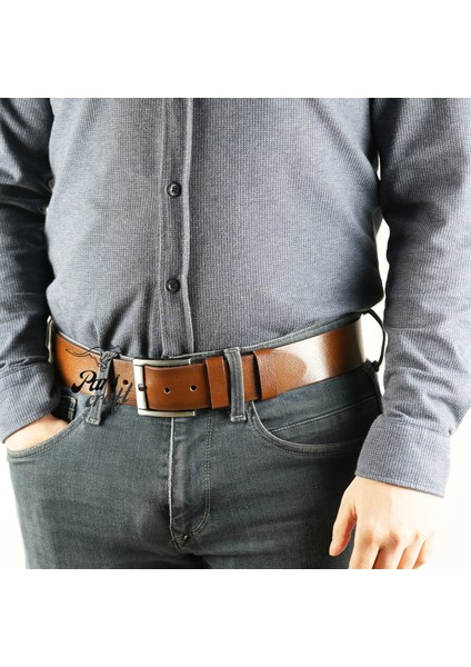 Parscraft Hakiki Manda Derisi Erkek Kemer 4,5 cm Taba Kot Pantolon Spor Kemer modelleri