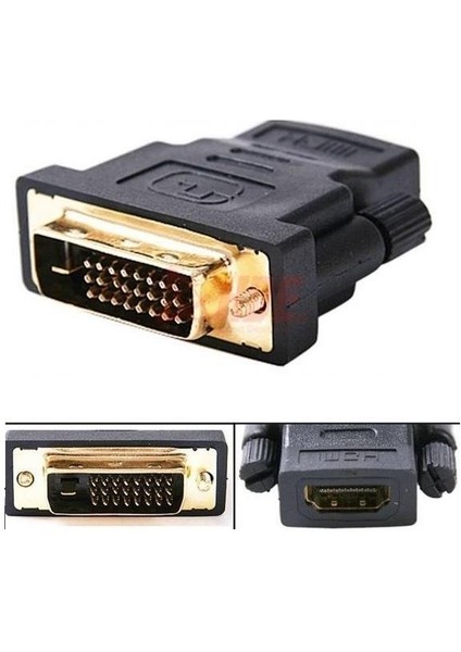 HDMI Dişi Dvi (24+1) Erkek Çevirici Dönüştürücü Adaptor Tv LCD Monitör Kasa Pc Laptop