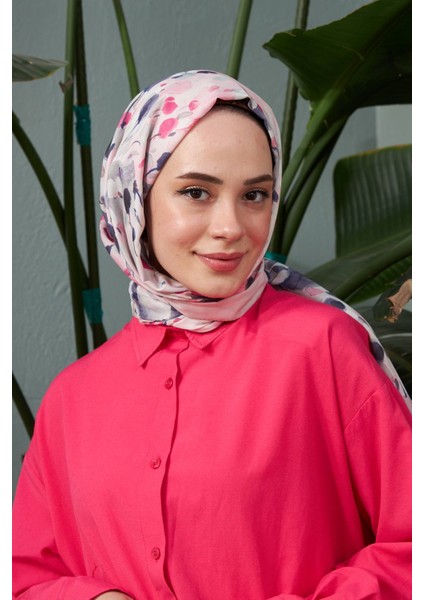 Ipekhan Botanik Serisi Pembe Antasit Pamuk Viskon Şal 3023-10