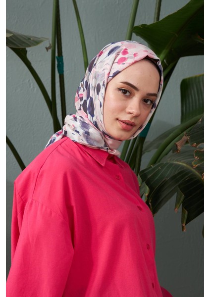 Ipekhan Botanik Serisi Pembe Antasit Pamuk Viskon Şal 3023-10