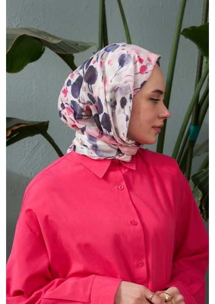 Ipekhan Botanik Serisi Pembe Antasit Pamuk Viskon Şal 3023-10