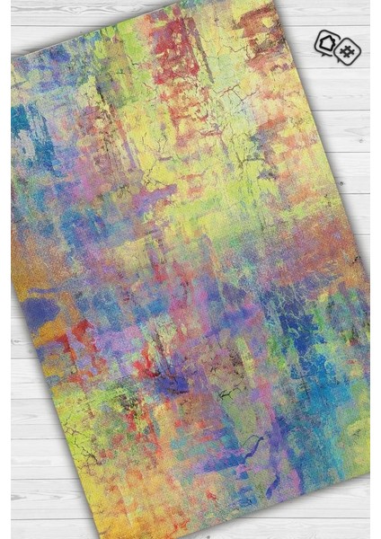 Pastel Sanatı Çok Renkli Mutfak Halısı Soyut Desenli Salon Halısı Modern Pastel Renkli Halı fiyatları