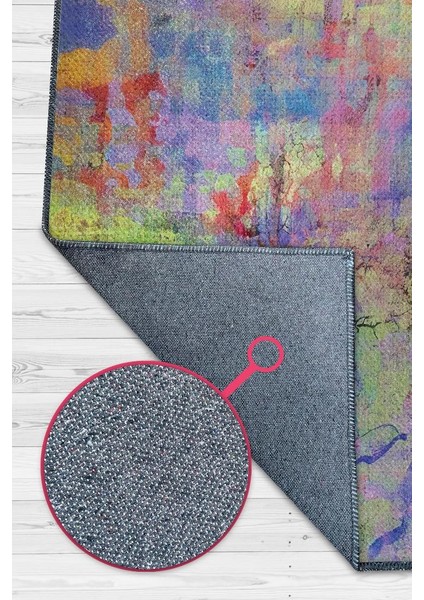 Pastel Sanatı Çok Renkli Mutfak Halısı Soyut Desenli Salon Halısı Modern Pastel Renkli Halı modelleri