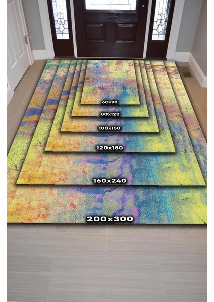 Pastel Sanatı Çok Renkli Mutfak Halısı Soyut Desenli Salon Halısı Modern Pastel Renkli Halı indirimleri