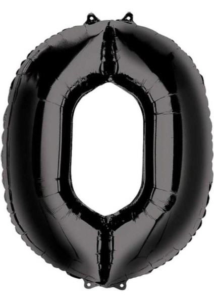 Rakam Folyo Balon 0 Rakamı Siyah 100 cm 40 Inc