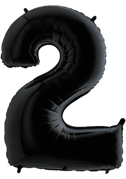 Rakam Folyo Balon 2 Rakamı Siyah 100 cm 40 Inc