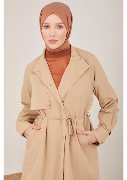 Ince Kemerli Kısa Kap 23Y7004 Bej modelleri