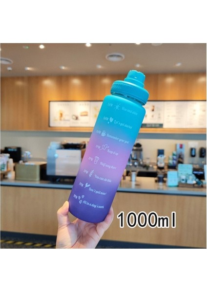 1000ML Büyük Kapasiteli Su Şişesi - Mavi / Mor (Yurt Dışından)